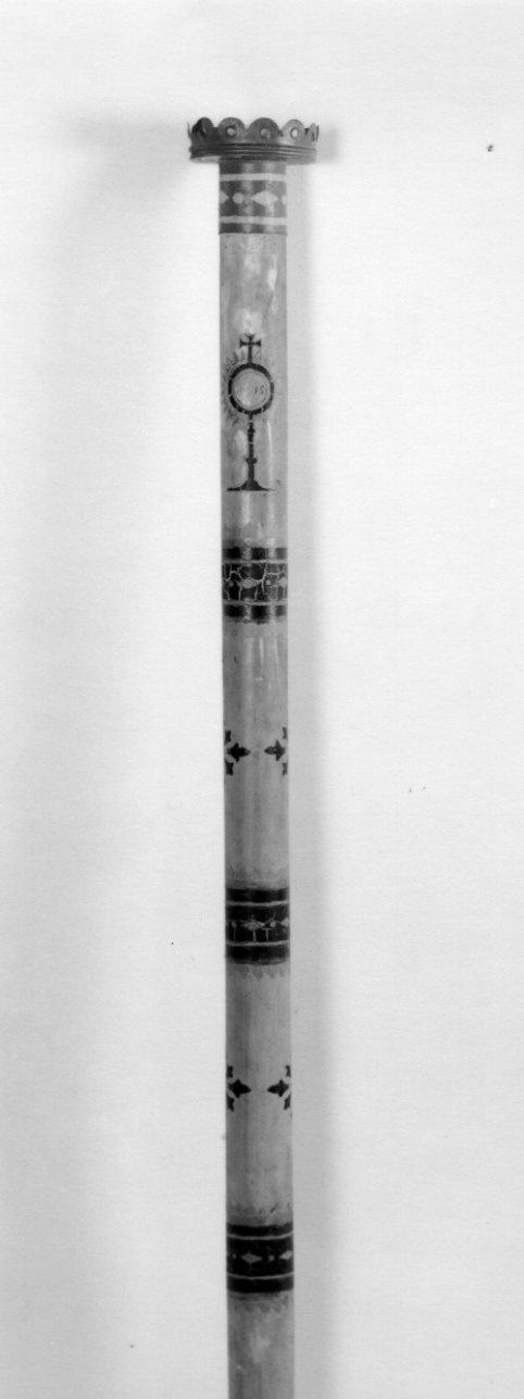 candelabro portatile, opera isolata - bottega ossolana (seconda metà sec. XIX)