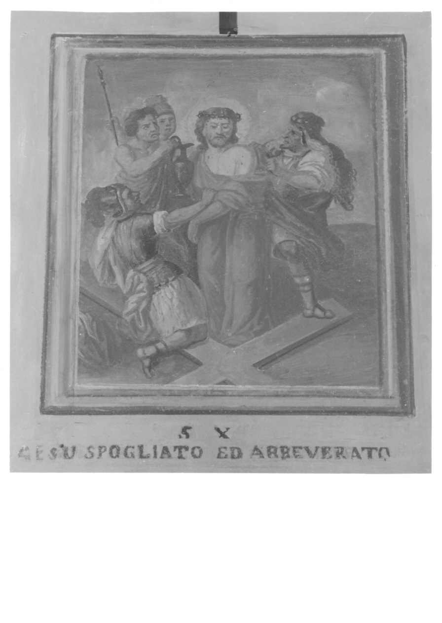 stazione X: Gesù spogliato e abbeverato di fiele (dipinto) - ambito ossolano (seconda metà sec. XIX)