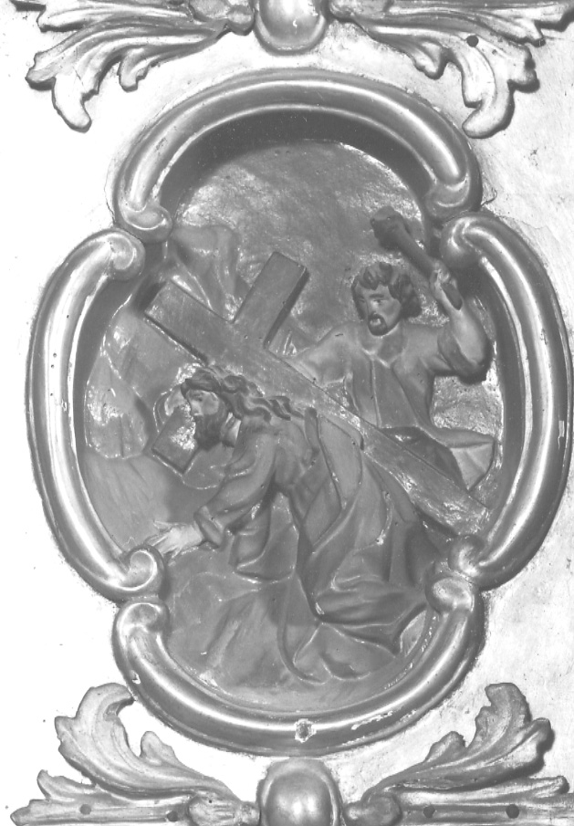 salita di Cristo al monte Calvario (formella) di Franzosino Giovanni Maria (prima metà sec. XVIII)