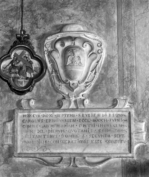 lapide celebrativa, opera isolata - ambito lombardo (fine sec. XVI)