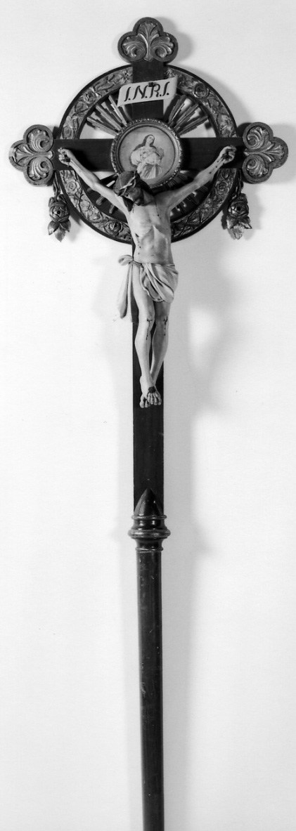 Cristo crocifisso dolente (croce processionale, opera isolata) - bottega piemontese (fine/inizio secc. XIX/ XX)