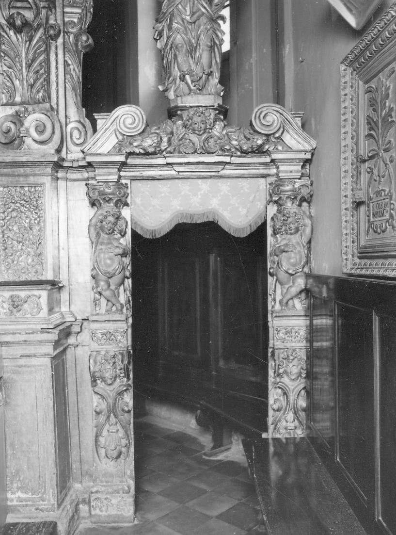 angeli e cherubini (cornice architettonica, serie) di De Bernardis Giorgio (secondo quarto sec. XVII)