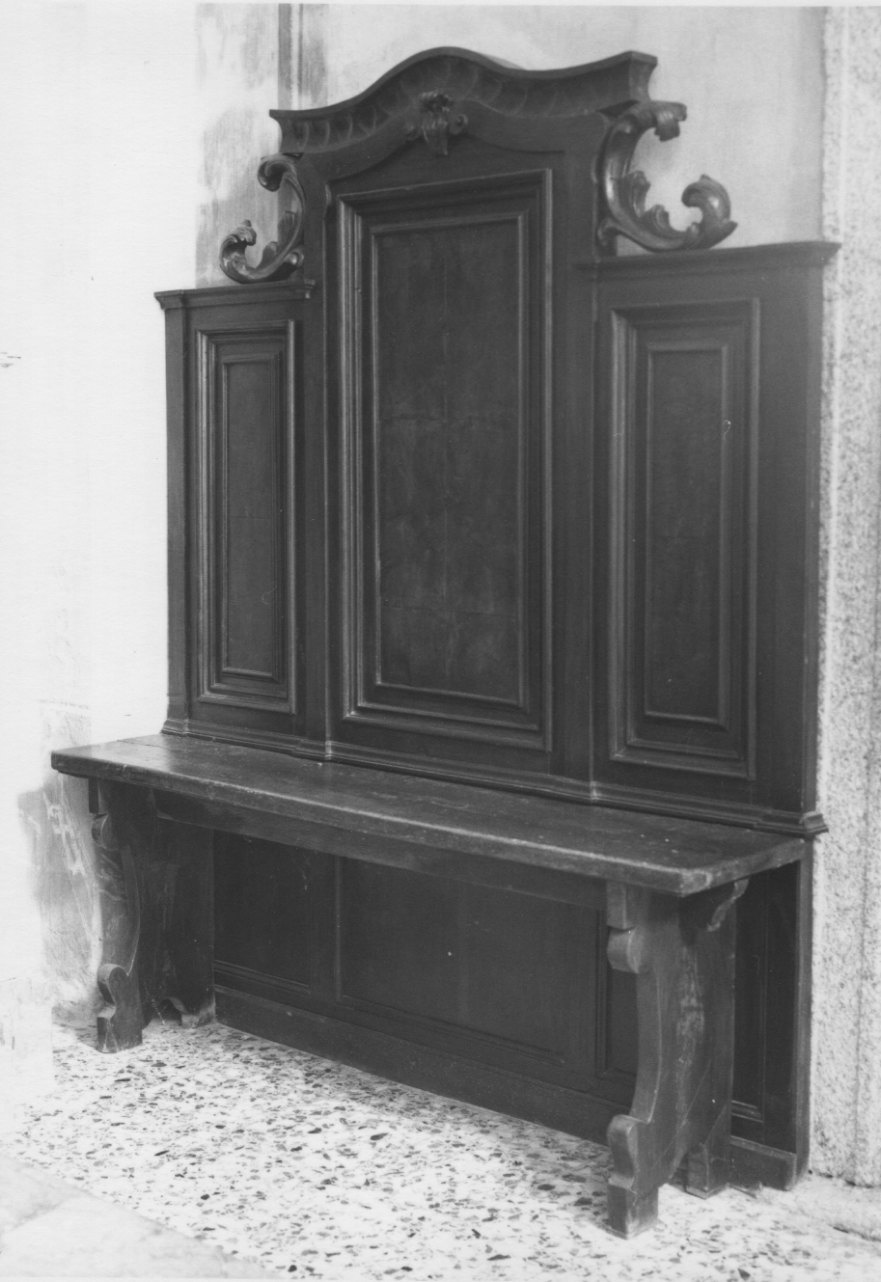 panca con schienale, opera isolata - ambito novarese (seconda metà sec. XIX)