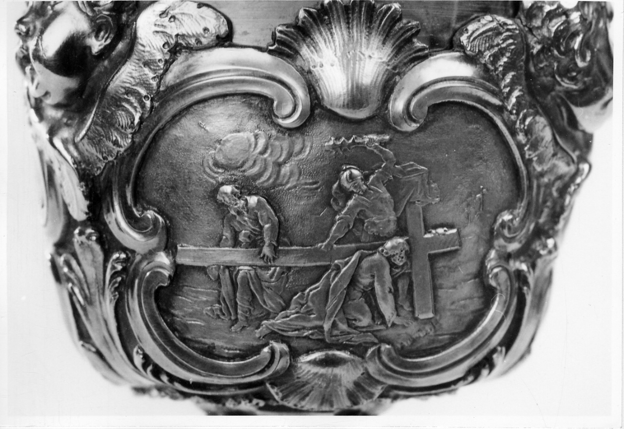 Cristo cade sotto la croce (decorazione, elemento d'insieme) di Lavy Lorenzo (attribuito) (metà sec. XVIII)