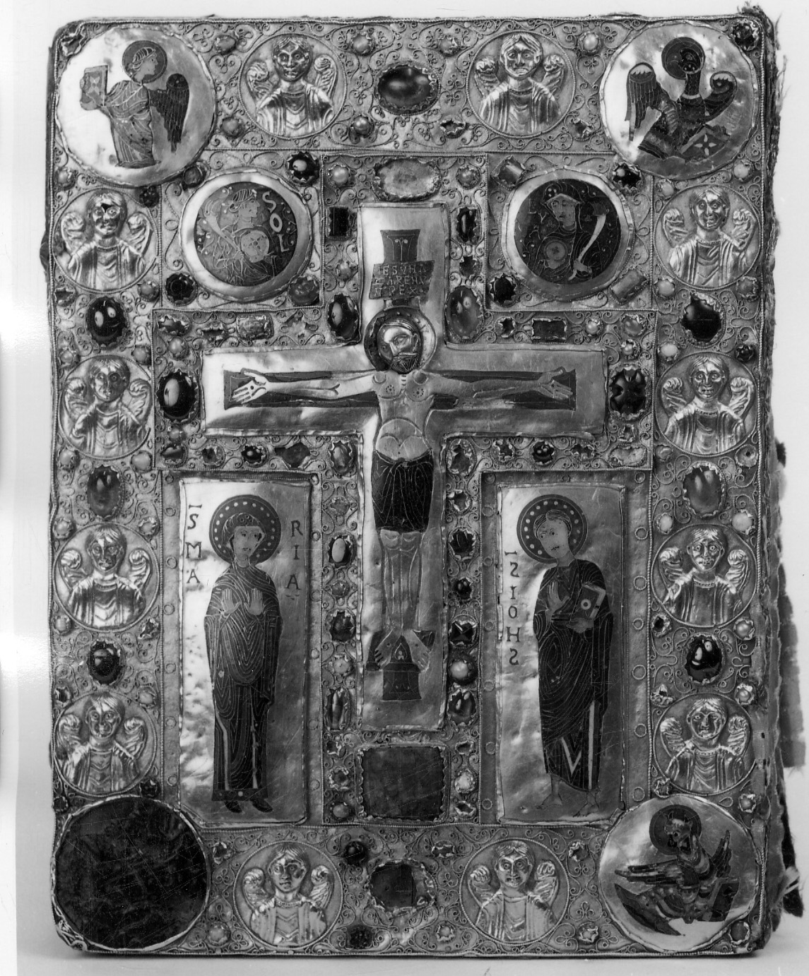 Cristo crocifisso e santi (rilievo, elemento d'insieme) - ambito lombardo (seconda metà sec. XI)