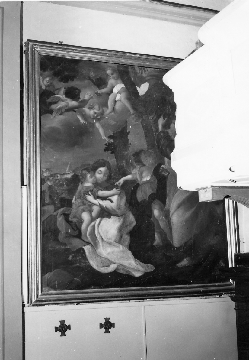 riposo nella fuga in Egitto e miracolo della palma piegata (dipinto, ciclo) di Bonola Giorgio (fine sec. XVII)