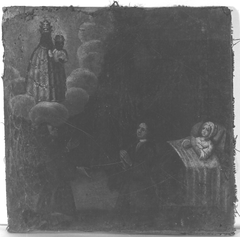 Madonna di Loreto intercede per guarigione (ex voto, opera isolata) - ambito biellese (fine/inizio secc. XVII/ XVIII)