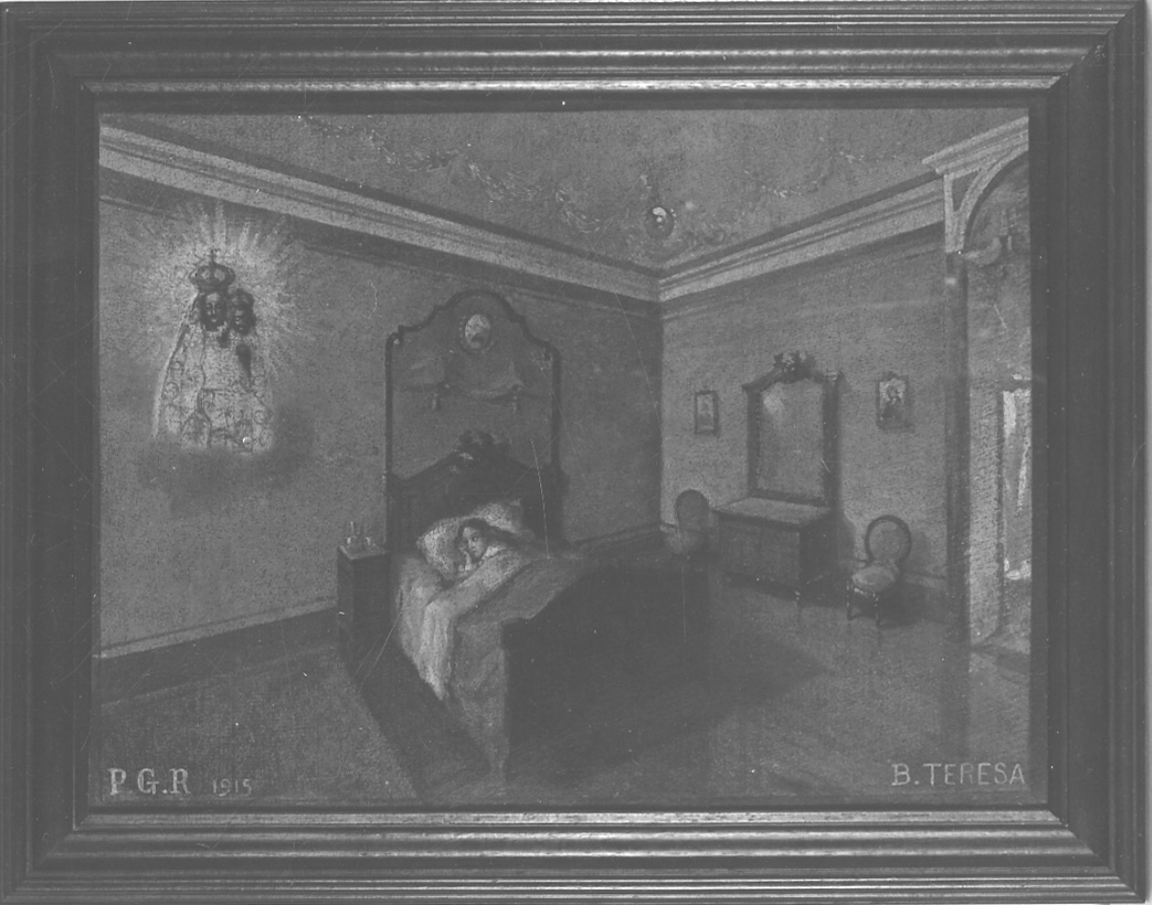 Madonna di Loreto intercede per guarigione (ex voto, opera isolata) - ambito biellese (prima metà sec. XX)