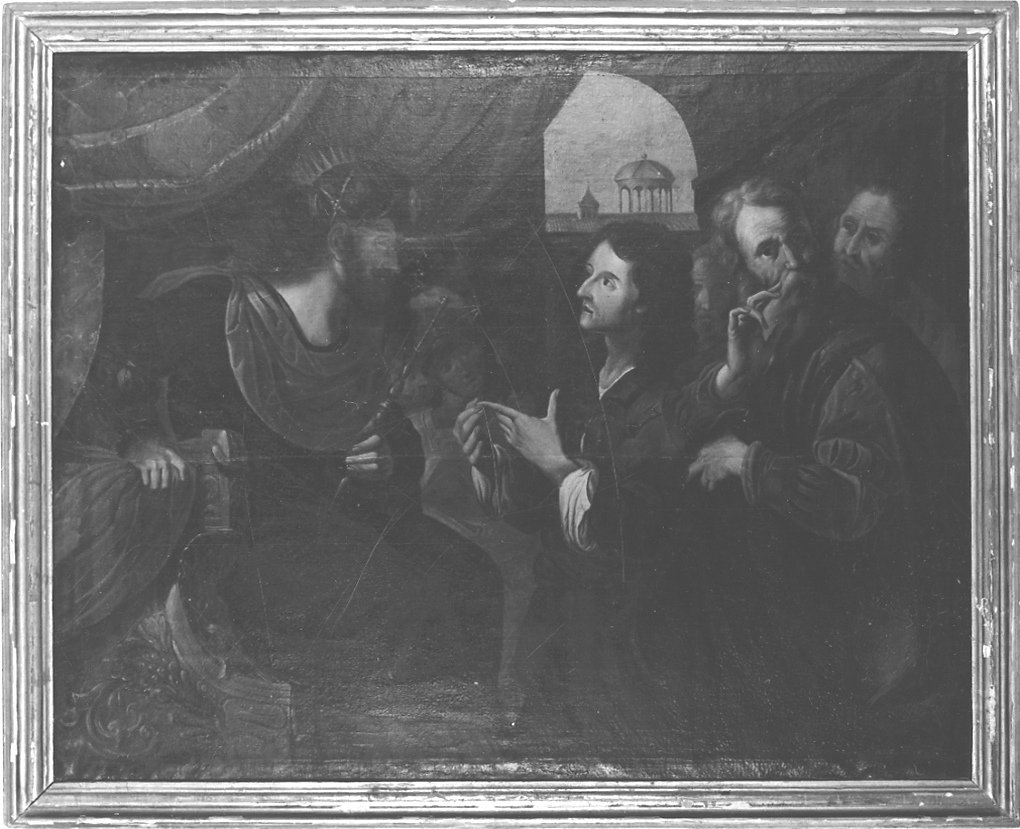 Giuseppe interpreta i sogni del faraone (dipinto, opera isolata) - ambito lombardo-piemontese (prima metà sec. XVII)