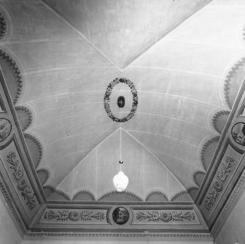 motivi decorativi vegetali con paesaggi (dipinto, opera isolata) - ambito biellese (seconda metà sec. XIX)