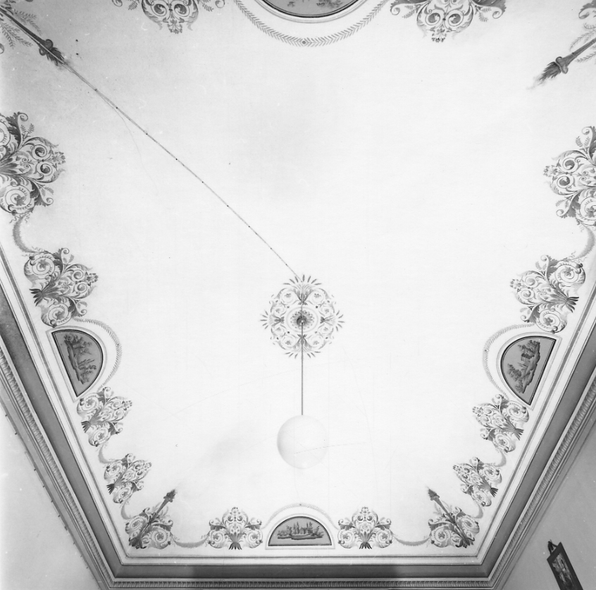 motivi decorativi vegetali con paesaggi (dipinto, opera isolata) - ambito biellese (fine sec. XIX)