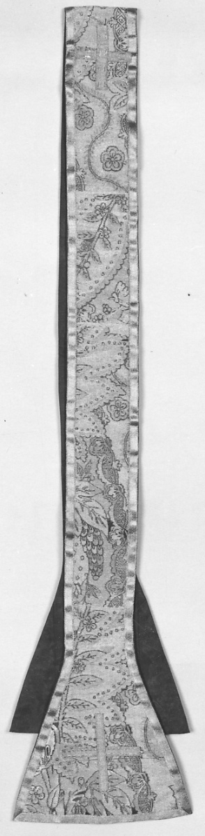 stola, elemento d'insieme - manifattura piemontese (fine/inizio secc. XVII/ XVIII)
