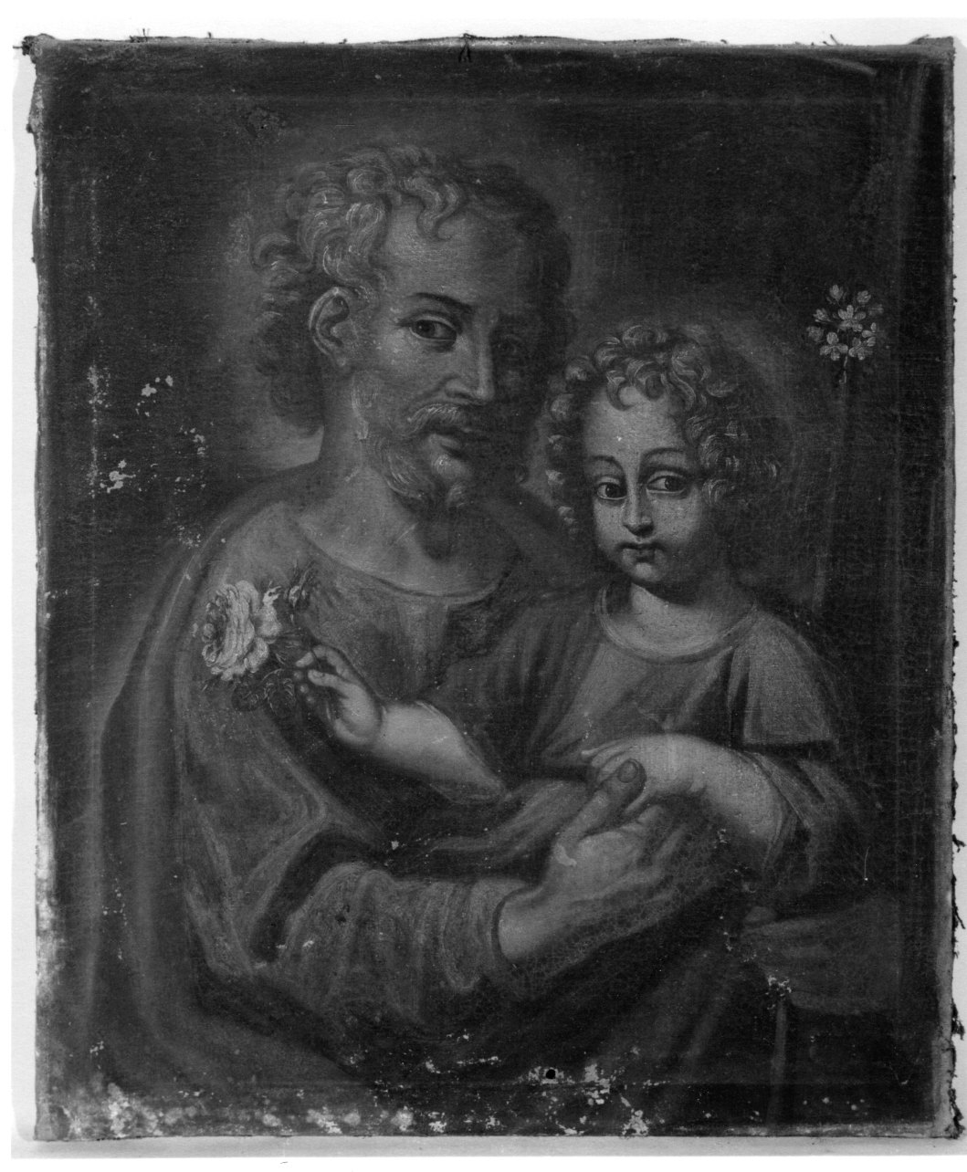 San Giuseppe e Gesù Bambino (dipinto, opera isolata) - ambito piemontese (seconda metà sec. XVII)