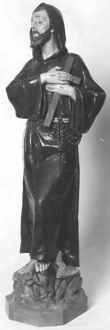 San Francesco d'Assisi (statua, opera isolata) di Kalyl Forziano - bottega piemontese (seconda metà sec. XVII, sec. XX)