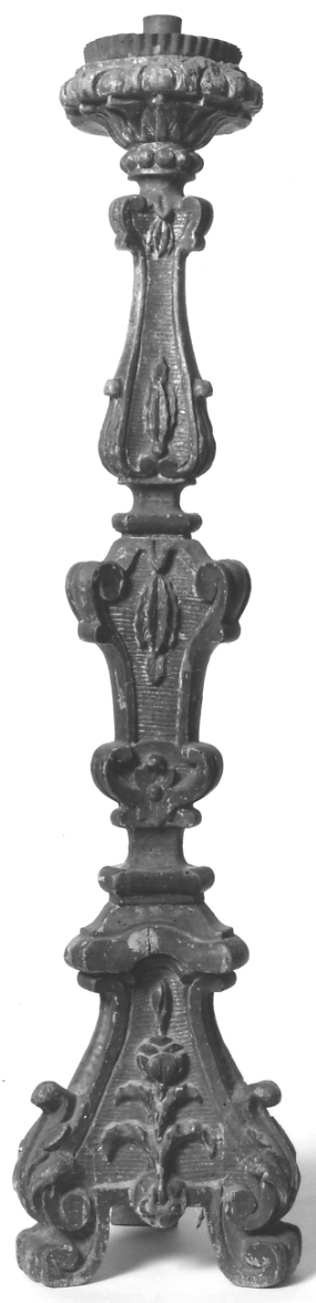 candeliere, opera isolata - bottega piemontese (terzo quarto sec. XVIII)