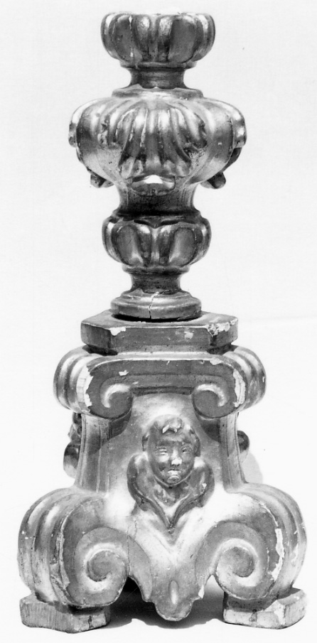 candeliere, frammento - bottega della Val Formazza (prima metà sec. XVIII)