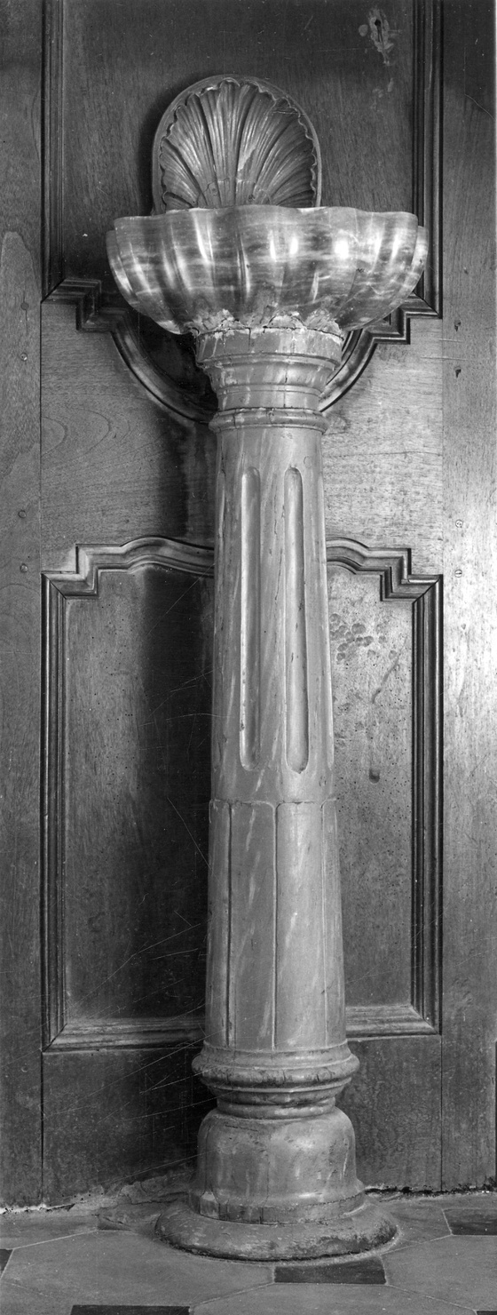 acquasantiera - a fusto, serie - bottega piemontese (fine/inizio secc. XVIII/ XIX)