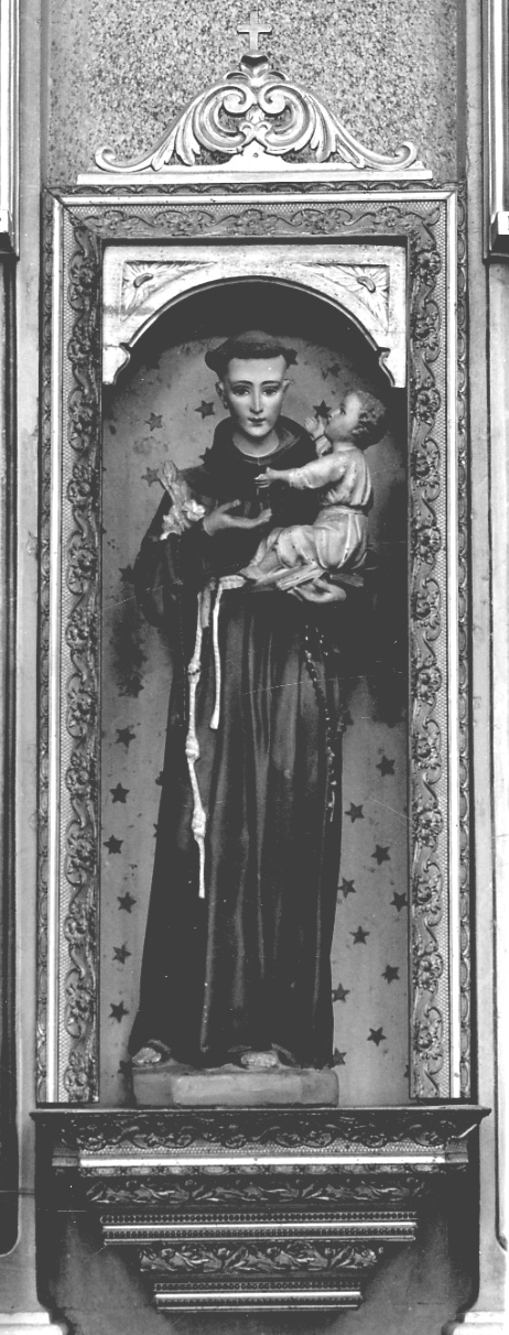 Sant'Antonio da Padova con il bambino (statua, opera isolata) - ambito piemontese (metà sec. XIX)