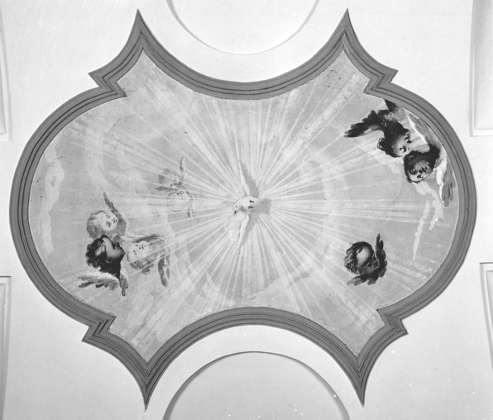 colomba dello Spirito Santo e cherubini (dipinto, opera isolata) di Restelli Giacomo (seconda metà sec. XIX)
