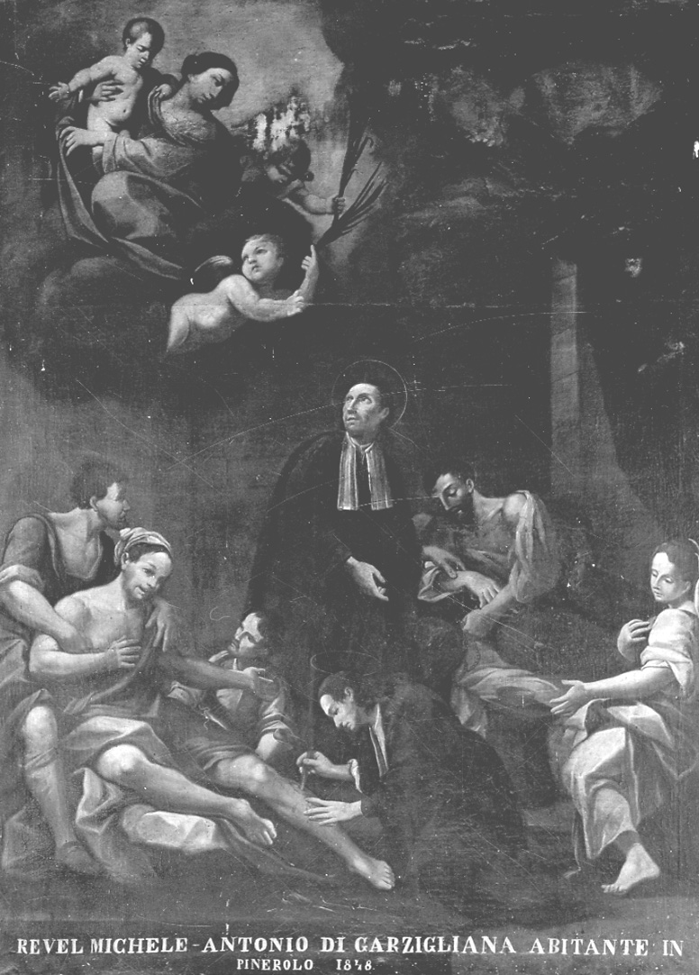 apparizione della Madonna con Bambino a San Camillo de Lellis (dipinto, opera isolata) - ambito piemontese (prima metà sec. XIX)