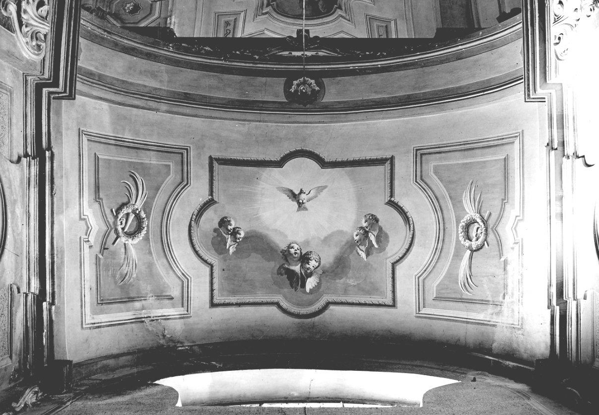colomba dello Spirito Santo e cherubini (dipinto, elemento d'insieme) - ambito piemontese (sec. XVIII)