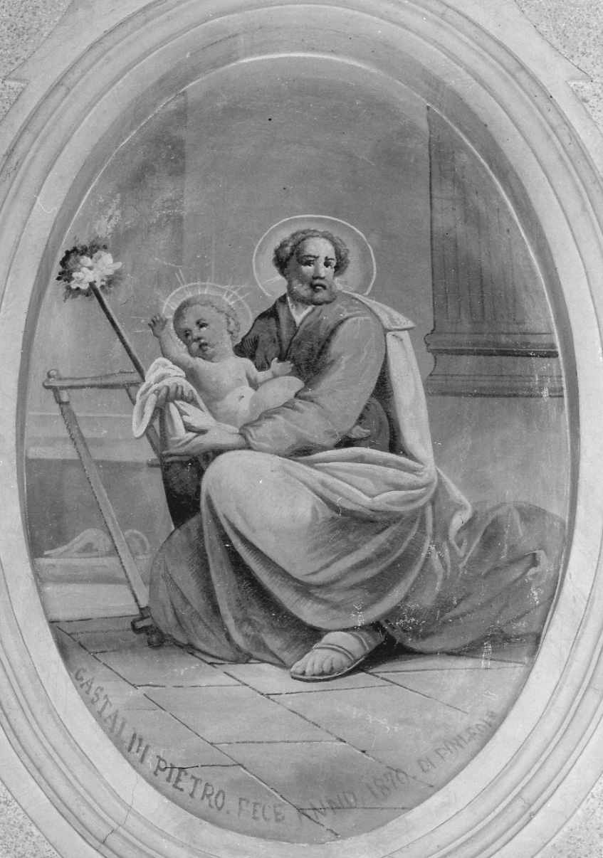 San Giuseppe e Gesù Bambino (dipinto, elemento d'insieme) di Gastaldi Pietro (seconda metà sec. XIX)