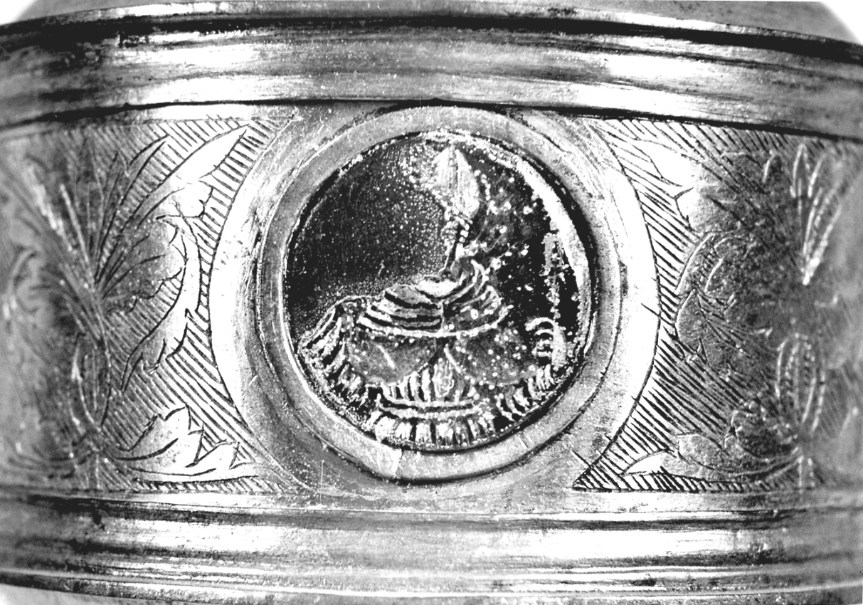 Sant'Agostino (decorazione a smalto, elemento d'insieme) - ambito lombardo (seconda metà sec. XVI)