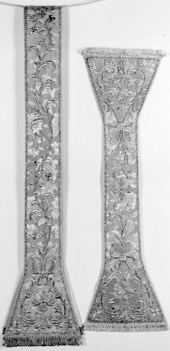 stola, elemento d'insieme - manifattura italiana (prima metà sec. XVIII)