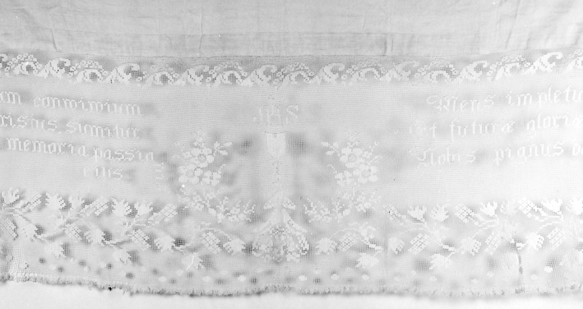 tovaglia d'altare, opera isolata - ambito della Valsessera (ultimo quarto sec. XIX)