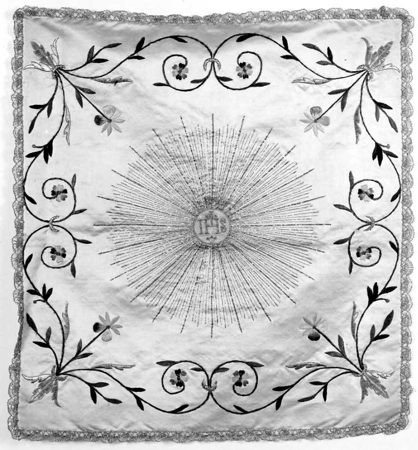 velo di calice, elemento d'insieme - manifattura italiana (prima metà sec. XIX)