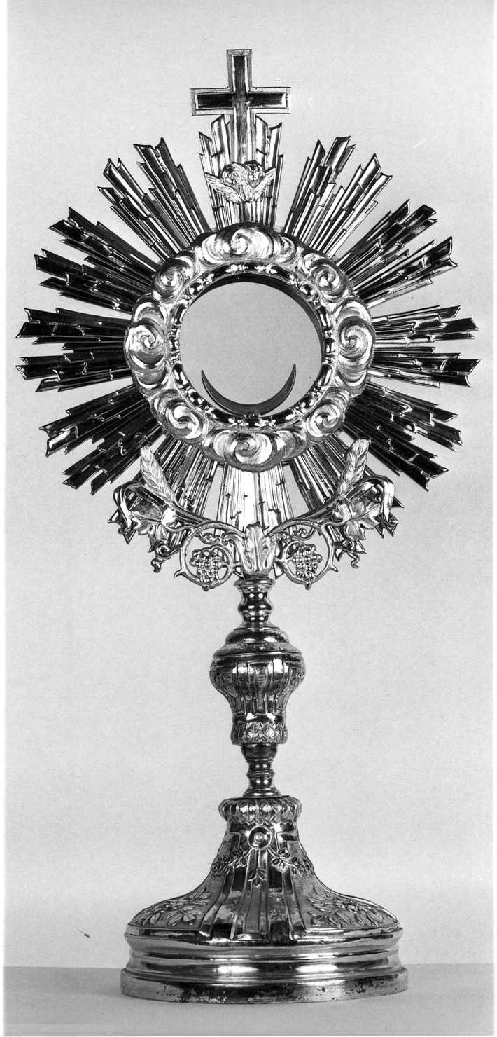 ostensorio - a raggiera, opera isolata - ambito piemontese (fine sec. XIX)