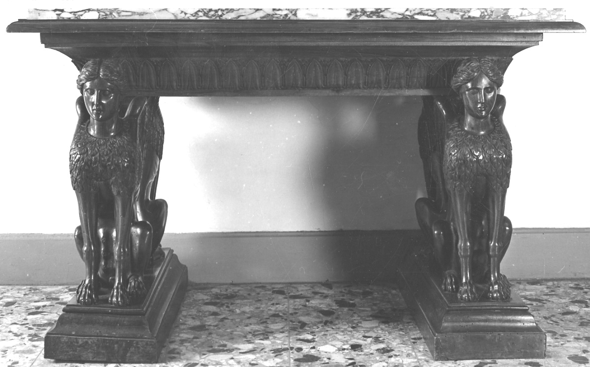 tavolo da muro, opera isolata - manifattura italiana (seconda metà sec. XIX)