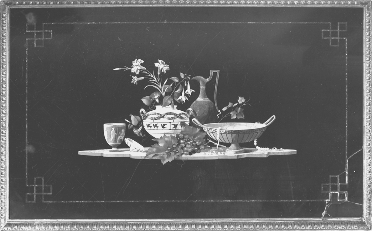 natura morta (decorazione a intarsio, elemento d'insieme) di Betti (bottega) (ultimo quarto sec. XIX)