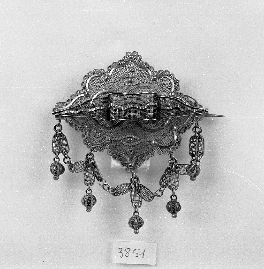 gioiello da acconciatura, opera isolata - manifattura vercellese (seconda metà sec. XIX)