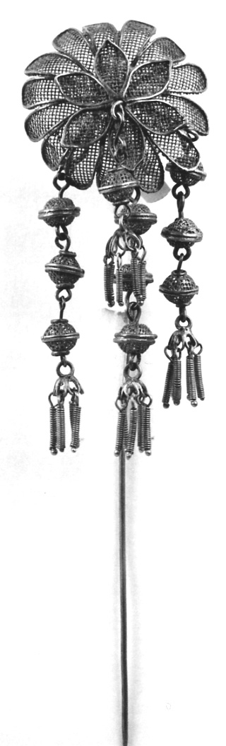 gioiello da acconciatura, opera isolata - manifattura vercellese (seconda metà sec. XIX)