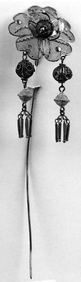 gioiello da acconciatura, opera isolata - manifattura vercellese (seconda metà sec. XIX)