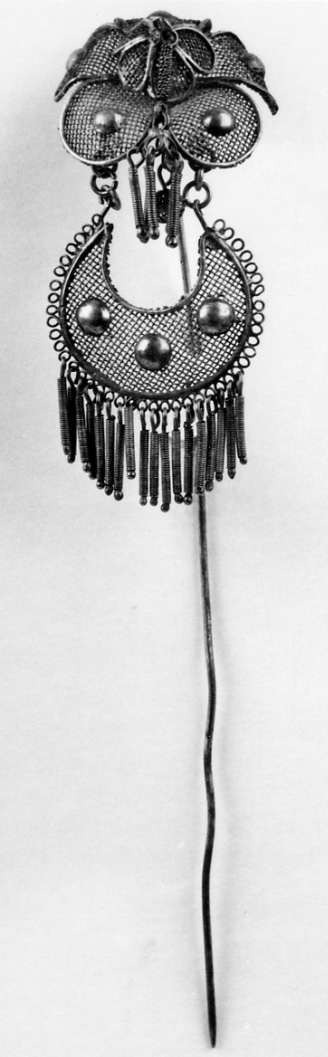 gioiello da acconciatura, opera isolata - manifattura vercellese (seconda metà sec. XIX)