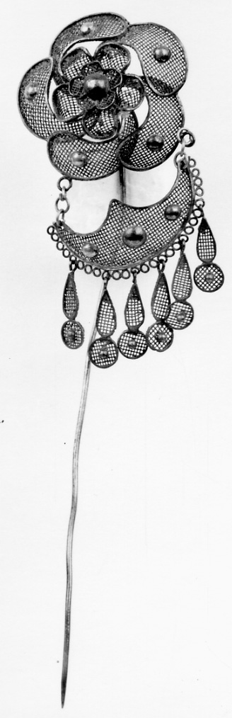 gioiello da acconciatura, opera isolata - manifattura vercellese (seconda metà sec. XIX)