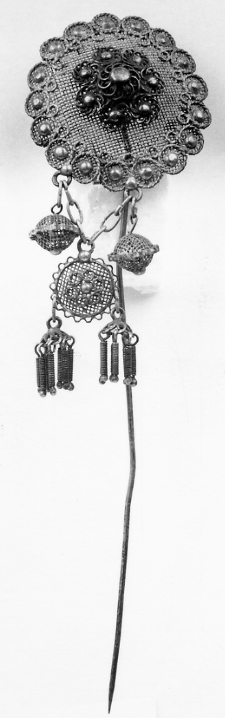 gioiello da acconciatura, opera isolata - manifattura vercellese (seconda metà sec. XIX)