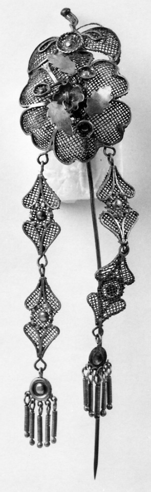 gioiello da acconciatura, opera isolata - manifattura vercellese (seconda metà sec. XIX)