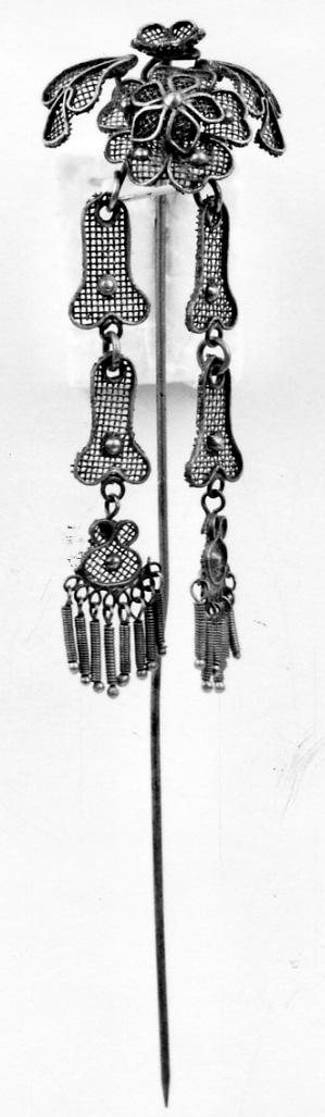 gioiello da acconciatura, opera isolata - manifattura vercellese (seconda metà sec. XIX)