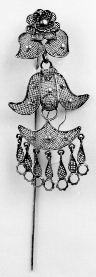 gioiello da acconciatura, opera isolata - manifattura vercellese (seconda metà sec. XIX)