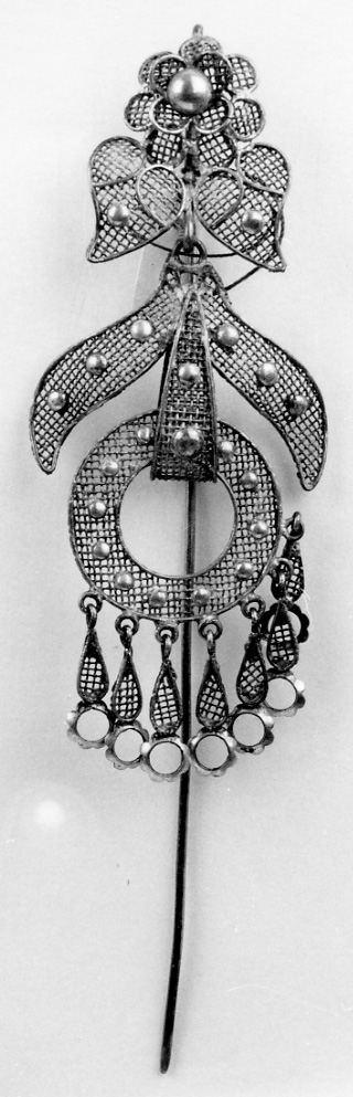 gioiello da acconciatura, opera isolata - manifattura vercellese (seconda metà sec. XIX)