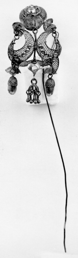 gioiello da acconciatura, opera isolata - manifattura vercellese (seconda metà sec. XIX)