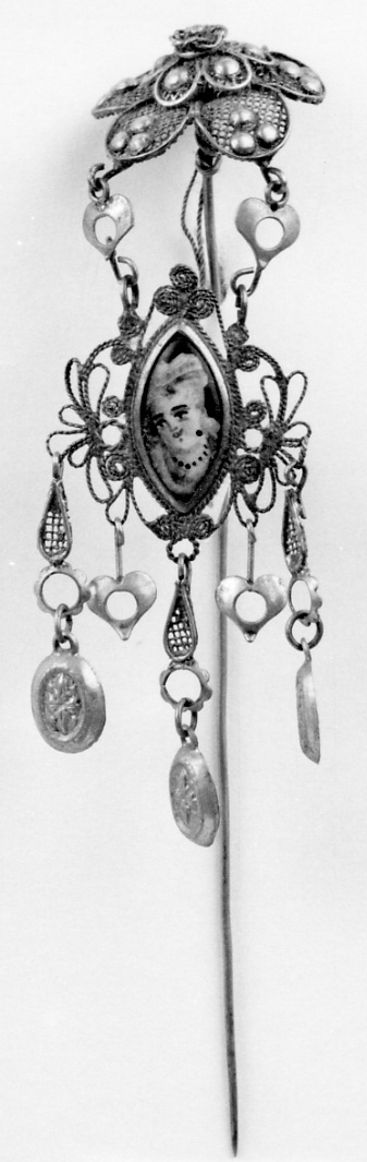 gioiello da acconciatura, opera isolata - manifattura vercellese (seconda metà sec. XIX)