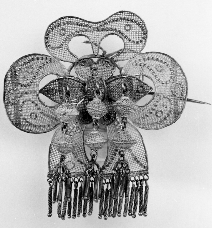 gioiello da acconciatura, opera isolata - manifattura vercellese (seconda metà sec. XIX)