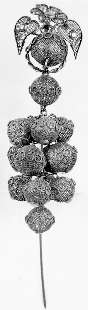 gioiello da acconciatura, opera isolata - manifattura vercellese (seconda metà sec. XIX)