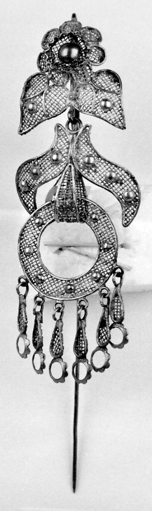 gioiello da acconciatura, opera isolata - manifattura vercellese (seconda metà sec. XIX)