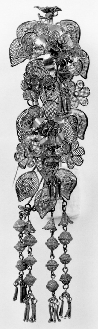 gioiello da acconciatura, opera isolata - manifattura vercellese (seconda metà sec. XIX)