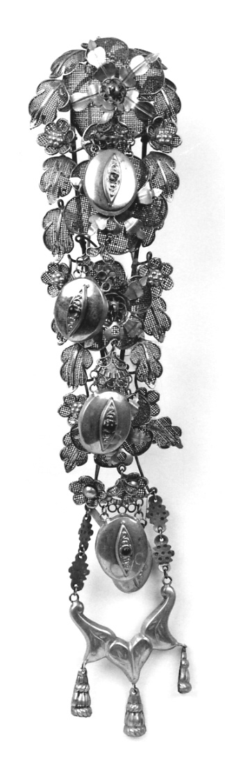 gioiello da acconciatura, opera isolata - manifattura vercellese (seconda metà sec. XIX)